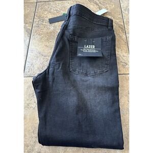 LAZER BRAND BLACK 36X30 straight FIT STRETCH JEANS MENS NWT